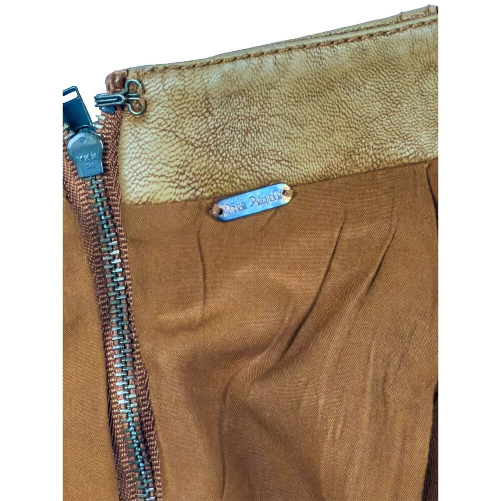 Free People Modern Femme Vegan Leather Mini Skirt 2 Brown - Picture 7 of 8